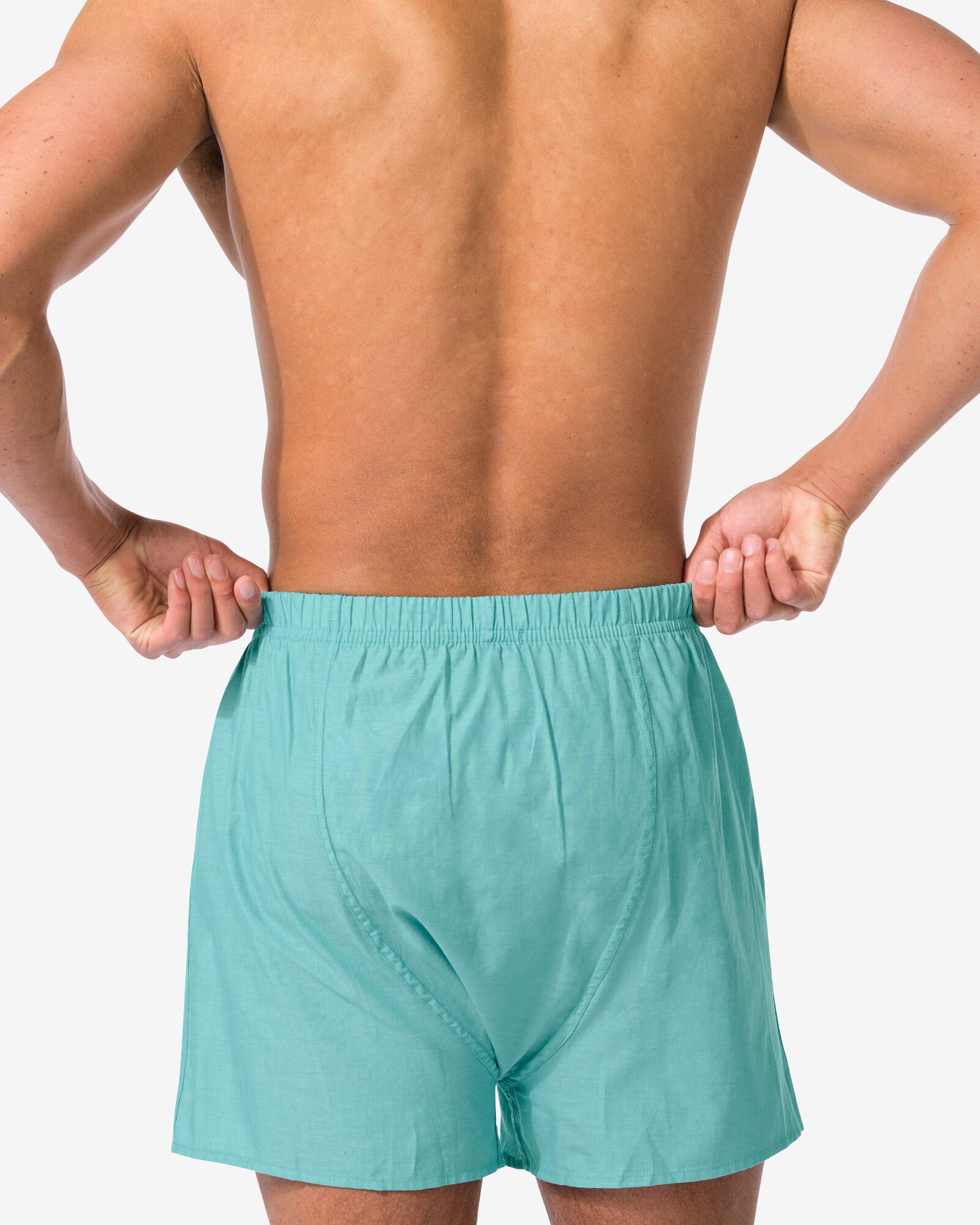 losse herenboxer chambray groen groen - 19190430GREEN - HEMA