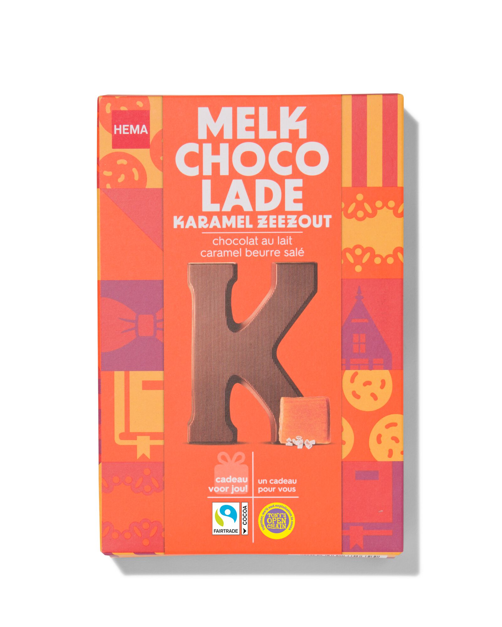 lettre chocolat lait caramel sel de mer K 135g - 24415111 - HEMA