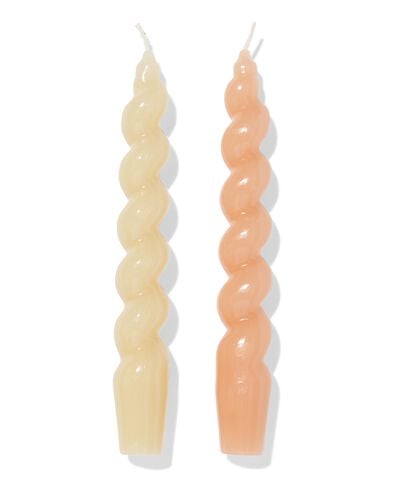 bougies longues ⌀2,2x20cm torsad&eacute;es naturelles - 2 pi&egrave;ces - 13506127 - HEMA