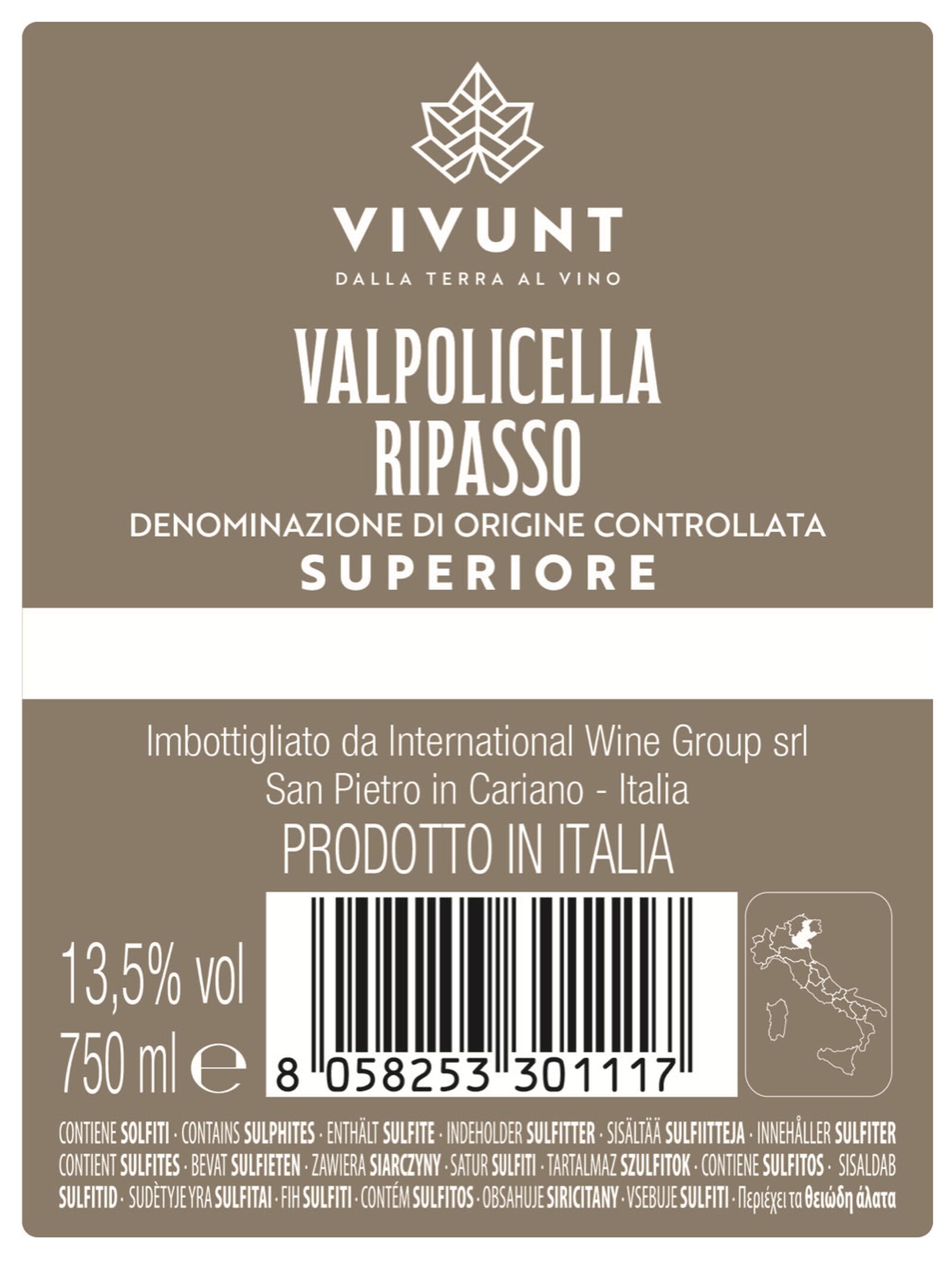 Vivunt Valpolicella Ripasso Superiore 0.75L - 17360135 - HEMA