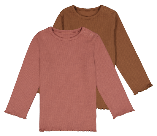 Baby-T-Shirts gerippt - 2 Stück rosa - 1000028189 - HEMA