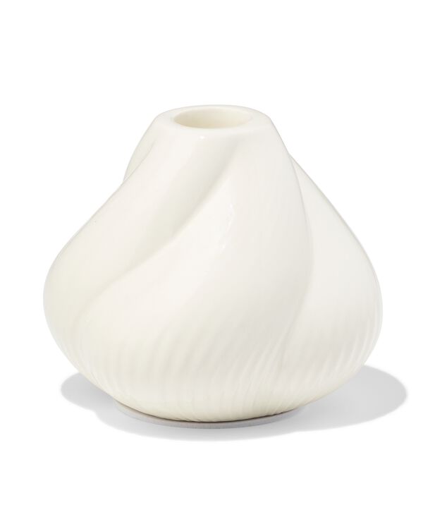 kandelaar 9.2x9cm keramiek twist cr&egrave;me - 13325090 - HEMA