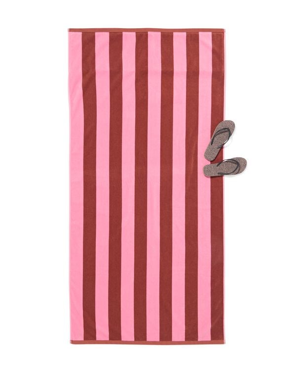 Strandtuch 90 &times; 180 cm Velours gestreift - 5200167 - HEMA