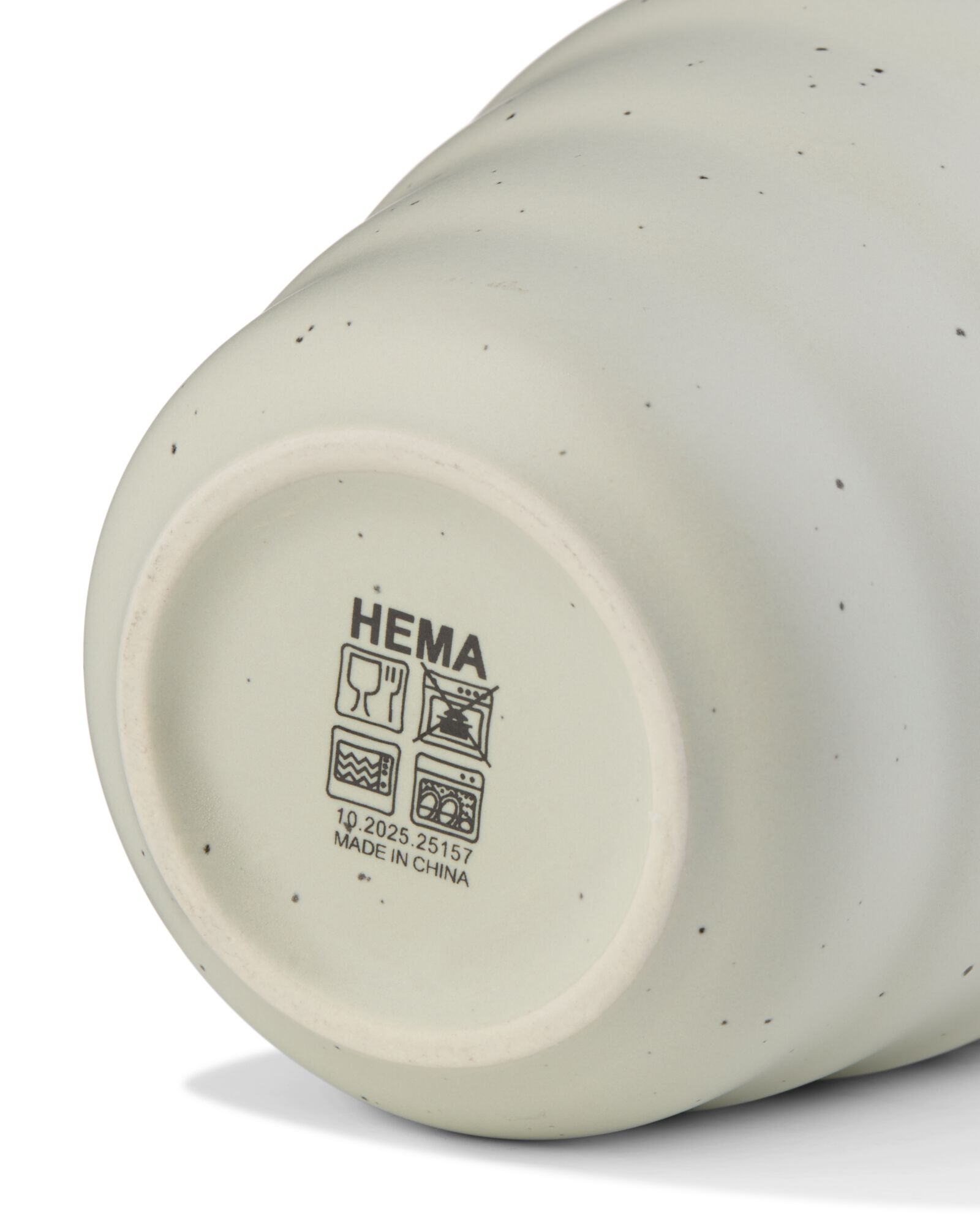 mug 200 ml fa&iuml;ence nervur&eacute; mouchet&eacute; gris - 80660361 - HEMA