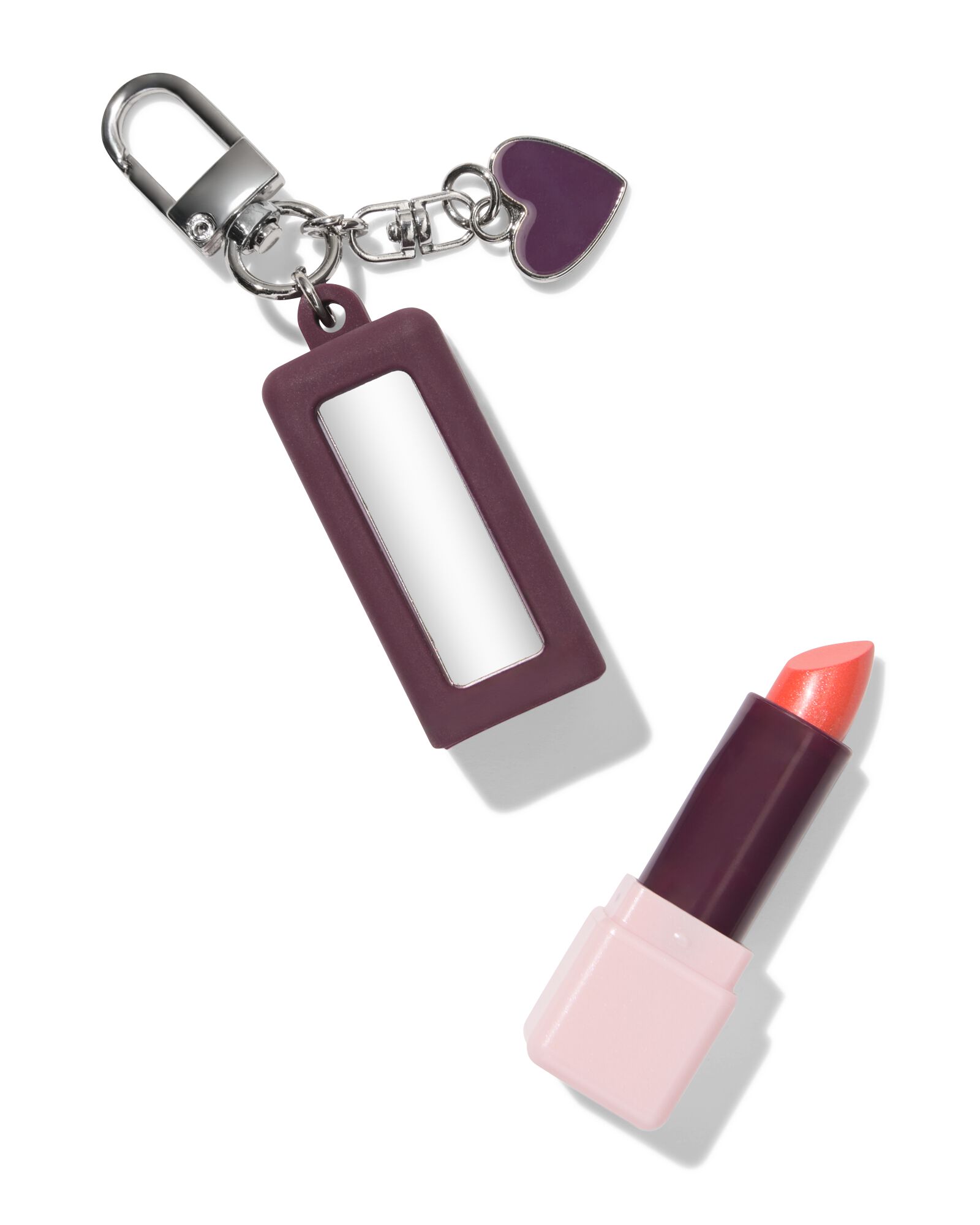 porte-cl&eacute;s porte-rouge &agrave; l&egrave;vres silicone avec breloque en forme de c&oelig;ur - 11230175 - HEMA