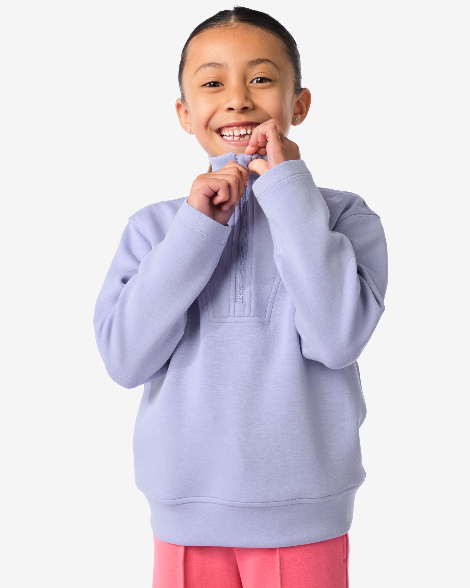 pull enfant zipp&eacute; violet - 30876200PURPLE - HEMA
