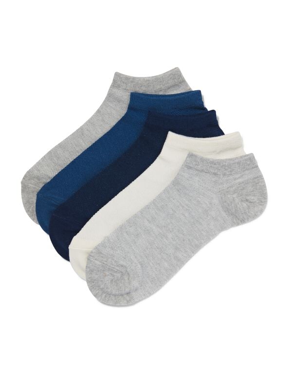 5er-Pack Herren-Socken, mit Baumwolle, Mesh dunkelblau dunkelblau - 1000030649 - HEMA