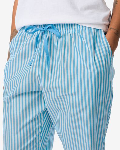 pantalon de pyjama femme coton bleu vif M - 23490542 - HEMA