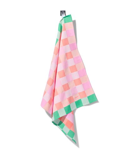 torchon 65x65 cm coton carreaux rose - 5440010 - HEMA