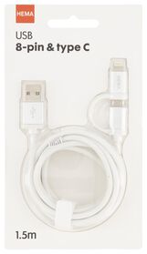 USB-Ladekabel, Typ C & 8-polig - 39630149 - HEMA