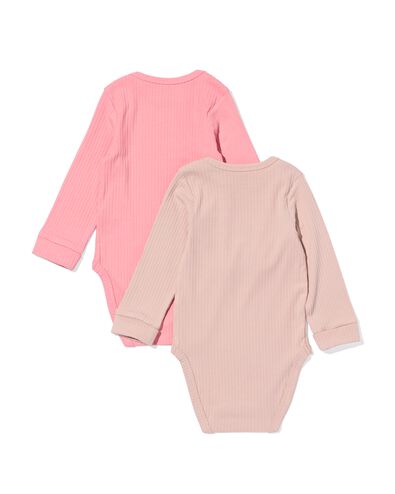 2er-Pack Bodys aus Bambusripp rosa - 33316330PINK - HEMA