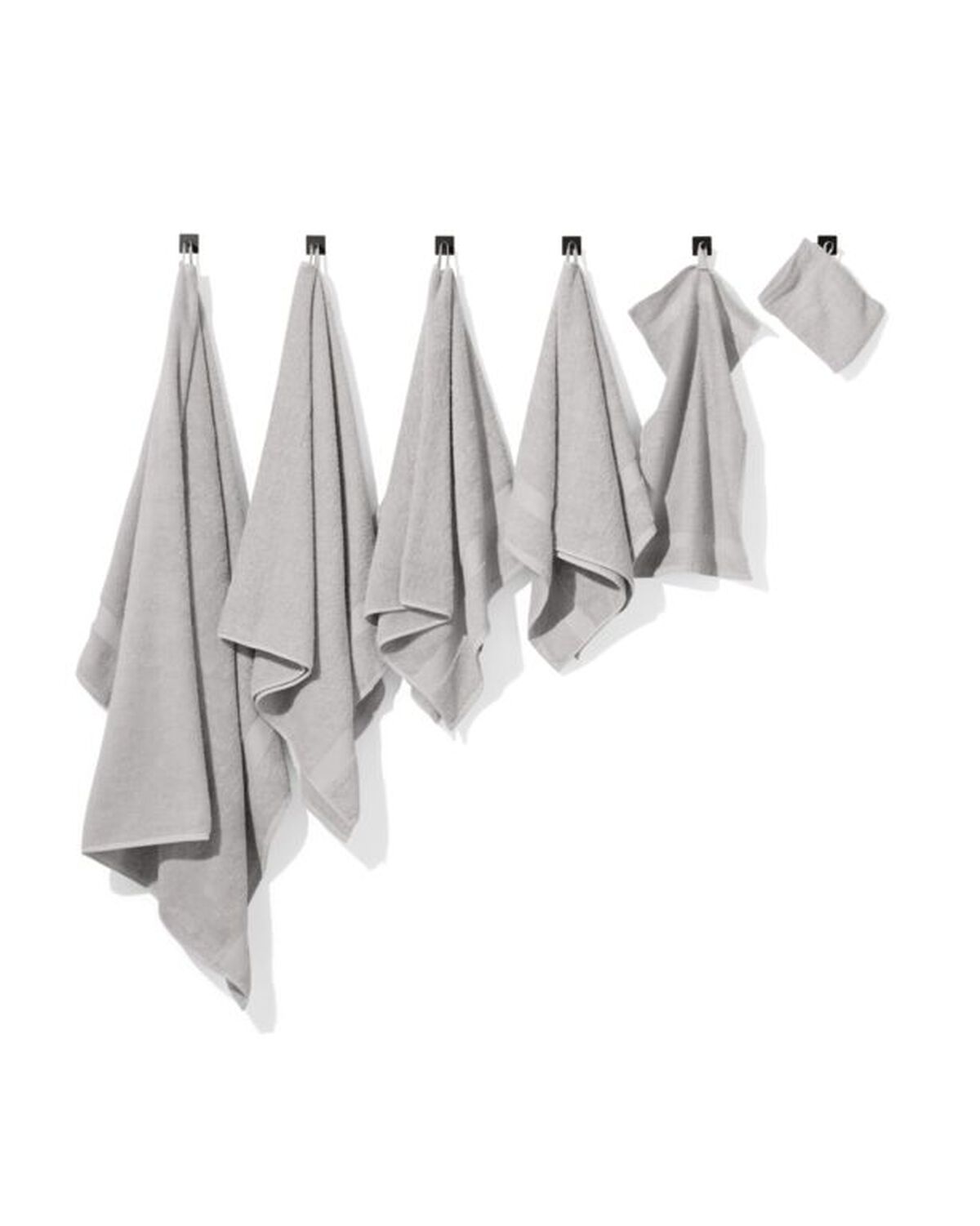 serviettes de bain qualité épaisse gris clair - 200874 - HEMA