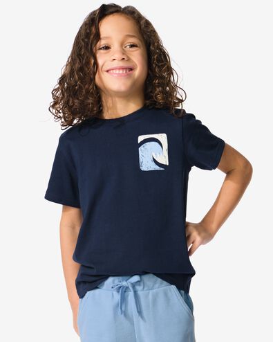 2er-Pack Kinder-T-Shirts, Inseln blau 146/152 - 30781858 - HEMA