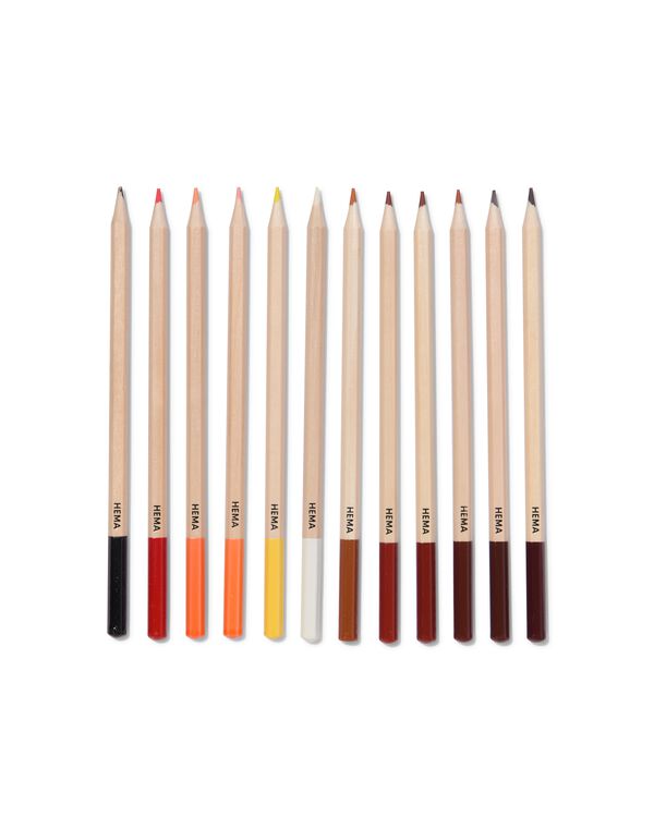 12 crayons de couleur pour portrait - 60720064 - HEMA