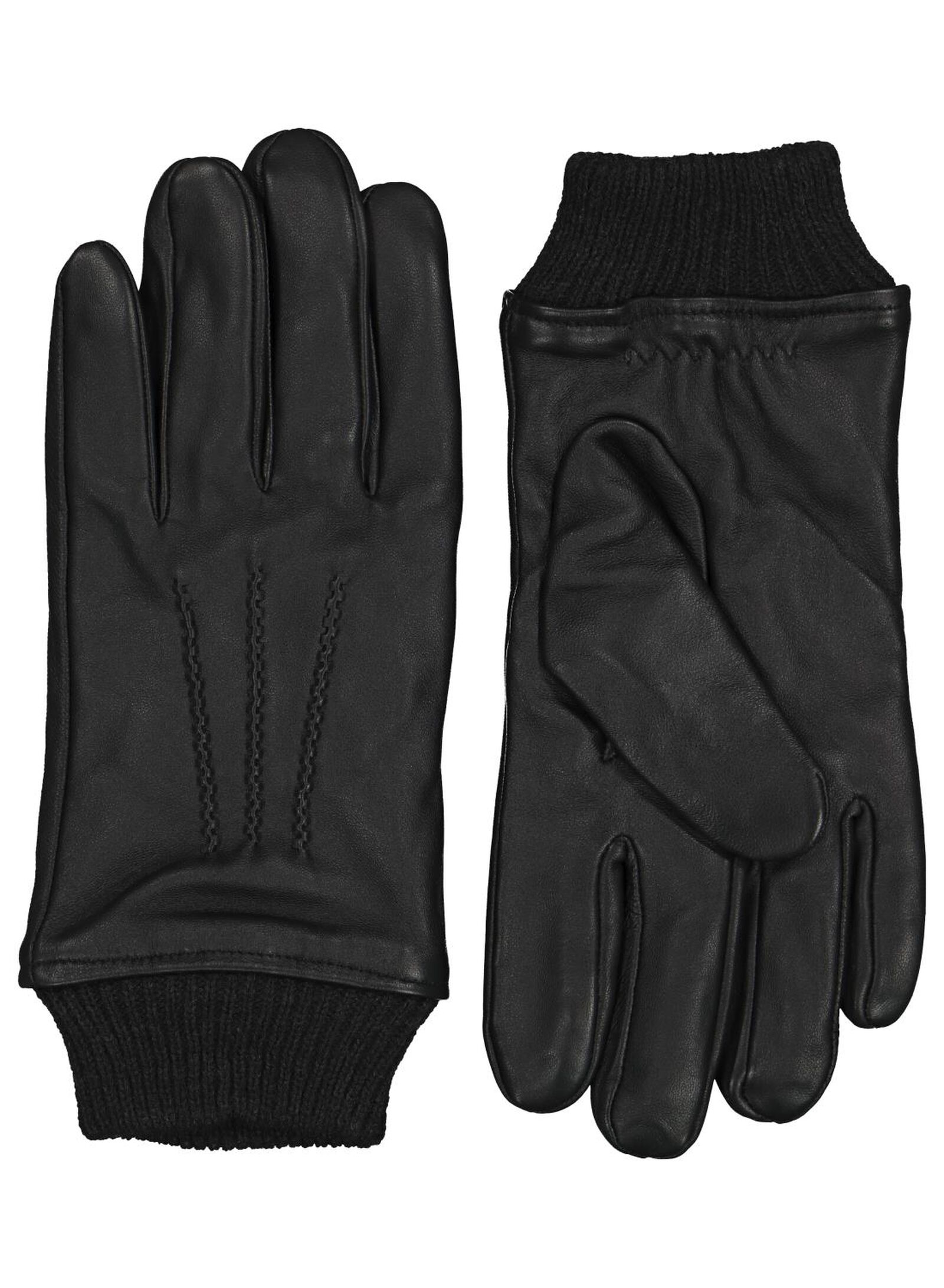 gants homme écran tactile cuir noir - HEMA