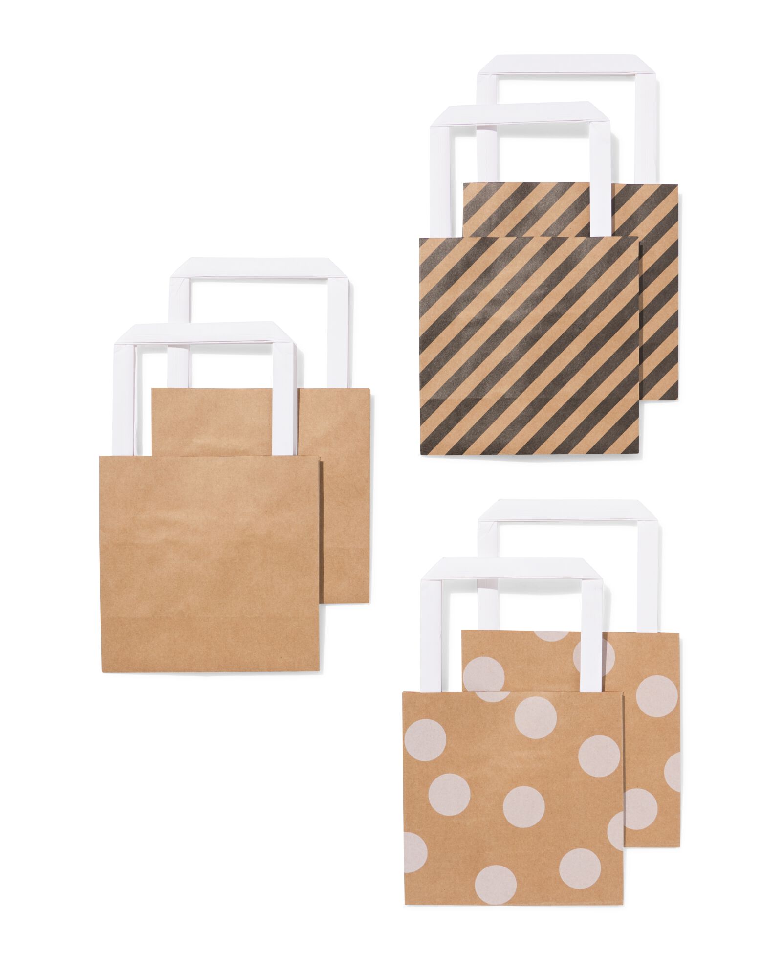 sacs cadeaux S kraft - lot de 6 - 14710294 - HEMA