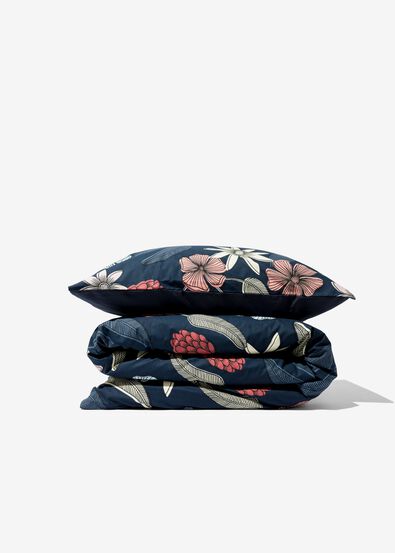 housse de couette 140x200/220 coton fleurs bleue - 5790194 - HEMA