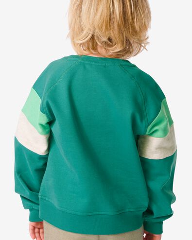 kindersweater met kleurblokken groen 110/116 - 30777518 - HEMA