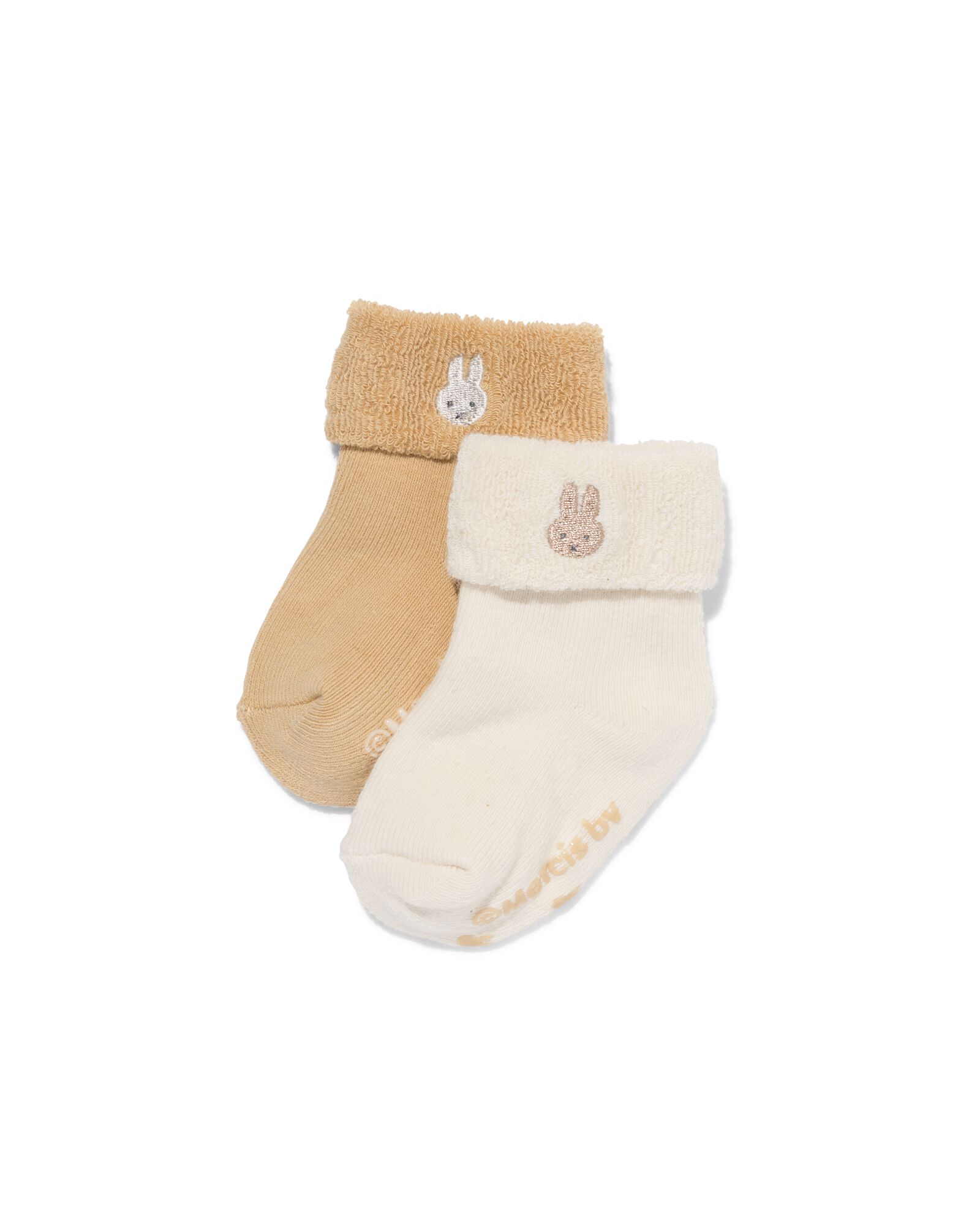 chaussettes b&eacute;b&eacute; Miffy en &eacute;ponge - 2 pi&egrave;ces sable sable - 4700840SAND - HEMA