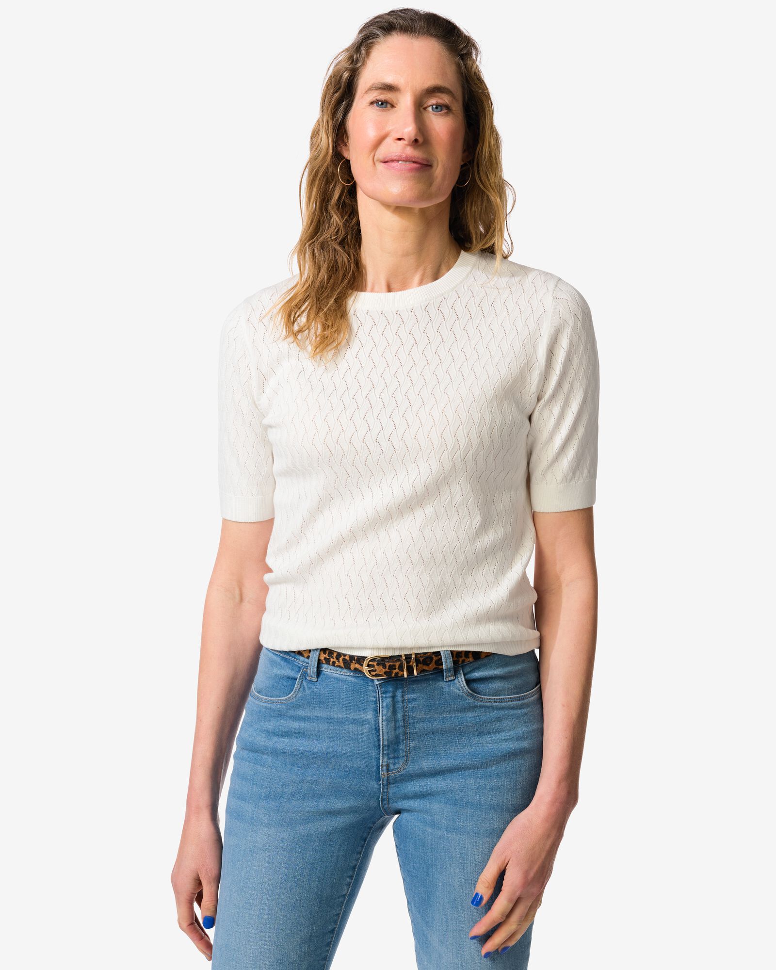 damestrui Fally fijngebreid wit - 36207860WHITE - HEMA