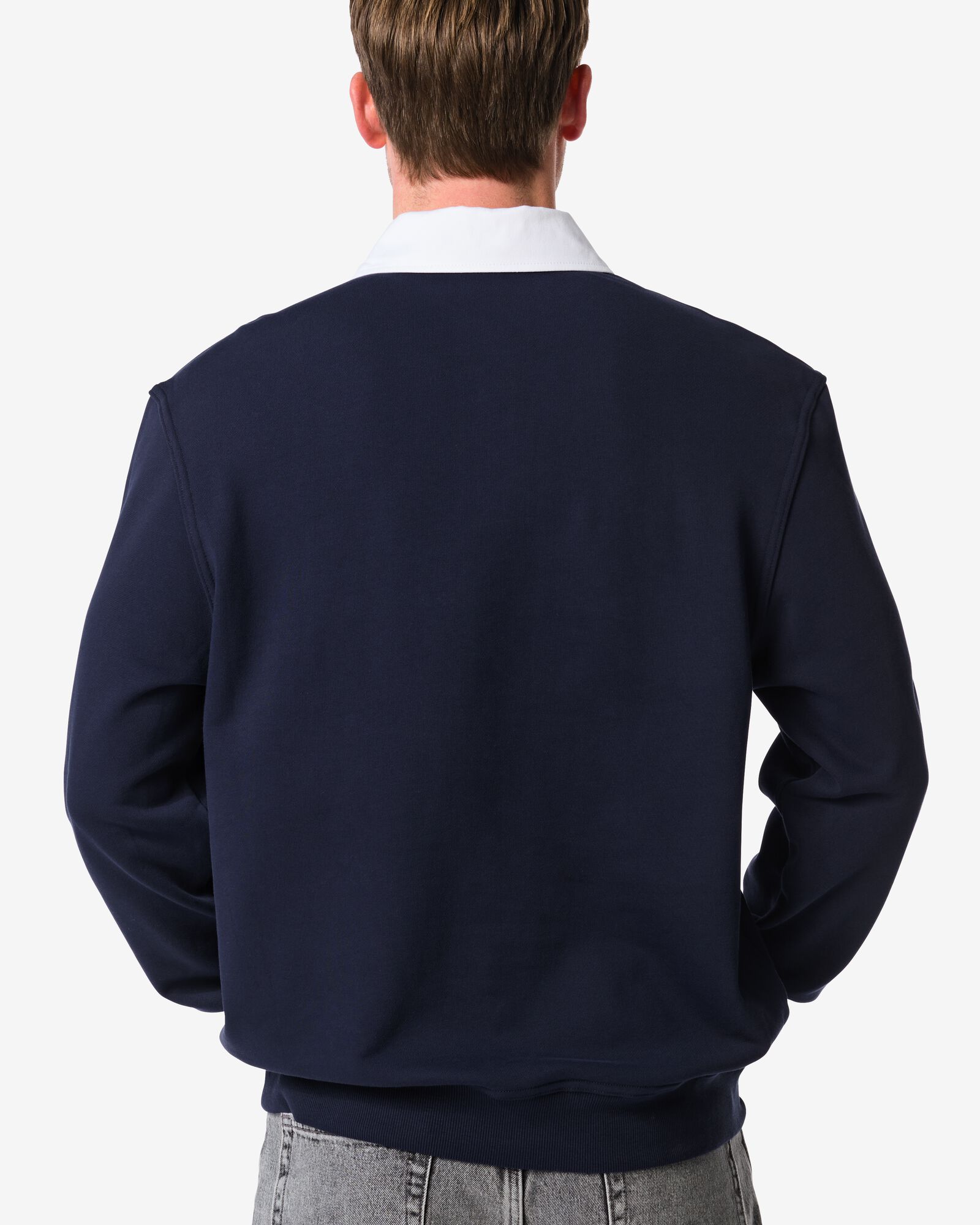 herentrui Sammy sweatstof donkerblauw donkerblauw - 2130430DARKBLUE - HEMA