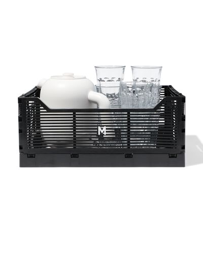caisse pliable &agrave; lettres recycl&eacute;e M noir noir M  30 x 40 x 17 - 39811079 - HEMA