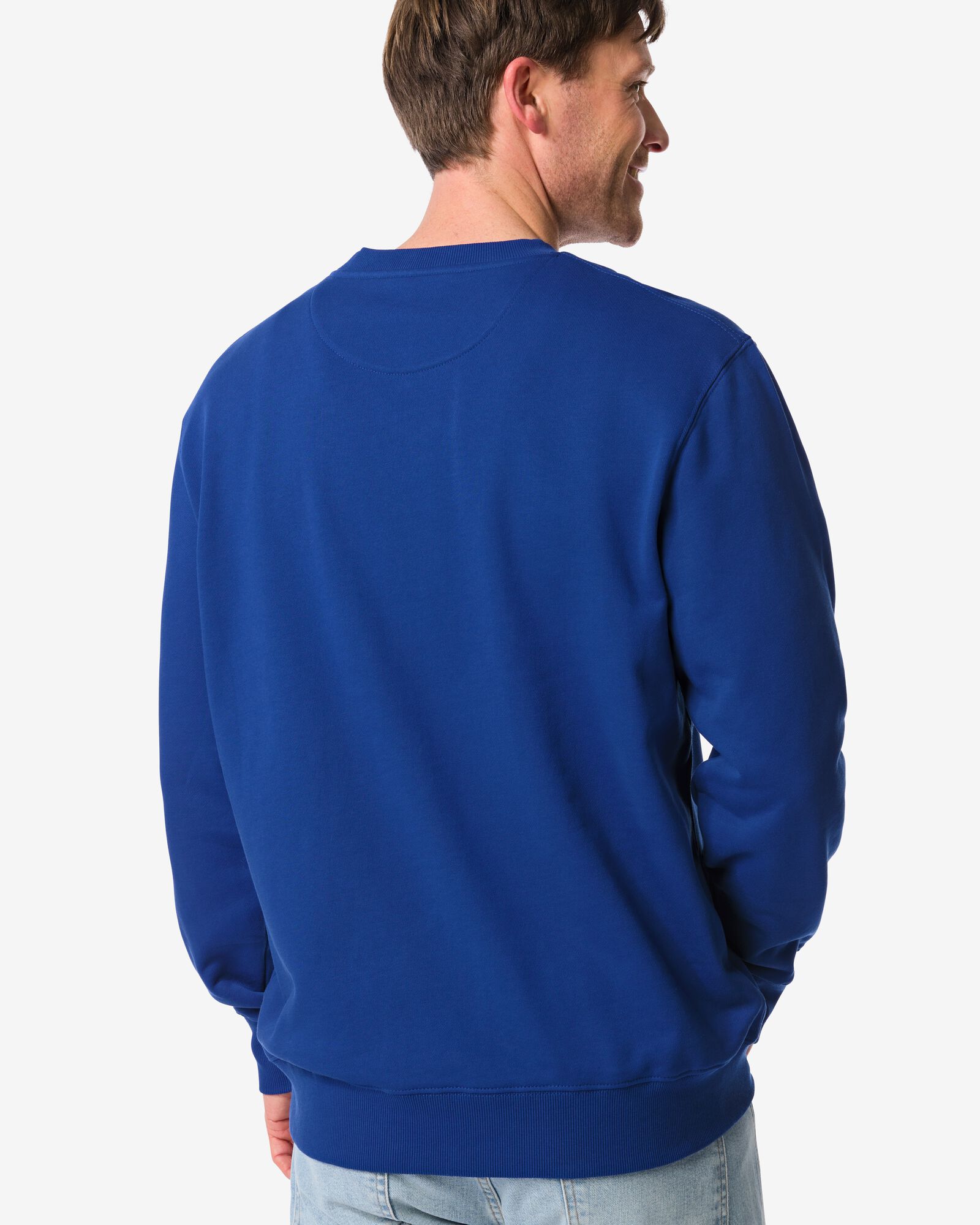 pull homme Daryl coupe classique molleton bleu vif bleu vif - 2148110BRIGHTBLUE - HEMA