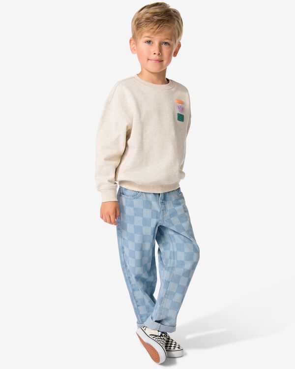 kinderjeans relaxed fit blokken lichtblauw lichtblauw - 30708300LIGHTBLUE - HEMA