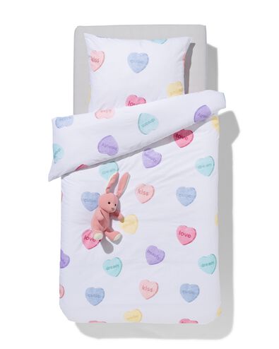 housse de couette enfant 140x200 coton doux petits c&oelig;urs - 5730211 - HEMA