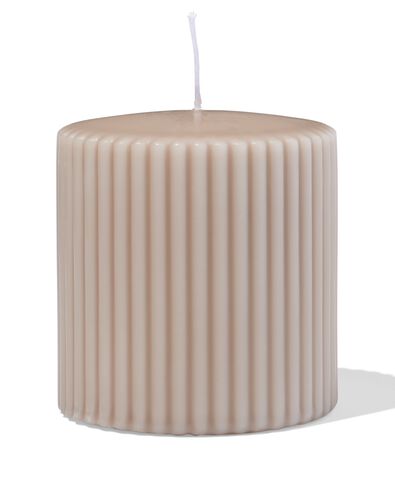 bougie cylindrique nervur&eacute;e naturel 10 x 10 - 13509040 - HEMA