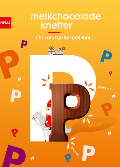 melkchocoladeletters knettersuiker 75gram - 1000021656 - HEMA