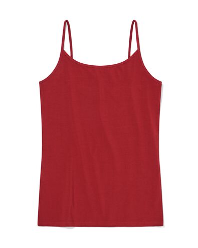dameshemd katoen spaghettibandjes donkerrood donkerrood - 19681524DARKRED - HEMA