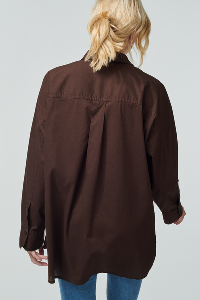 dames blouse poplin India bruin bruin - 1000029183 - HEMA