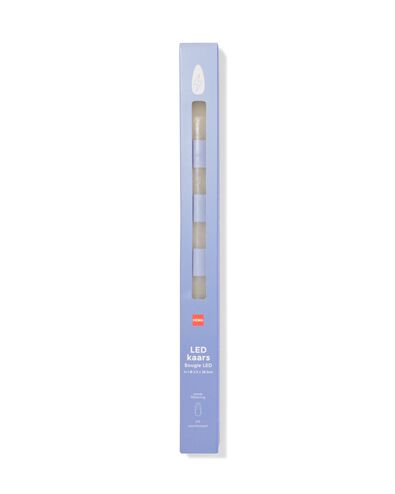 bougie longue LED ⌀2,3x29cm rayures ivoire-bleu - 13550154 - HEMA