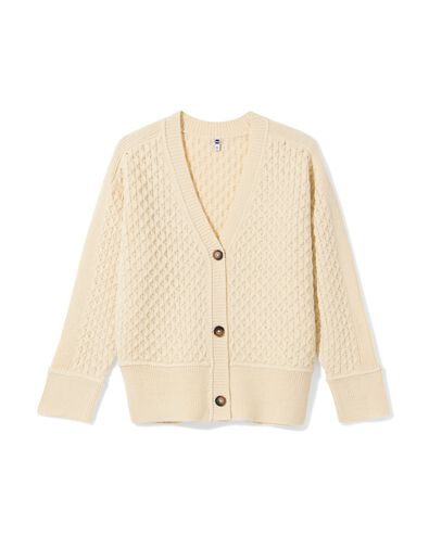 Damen-Strickjacke Viola mit Struktur eierschalenfarben eierschalenfarben - 36301350OFFWHITE - HEMA