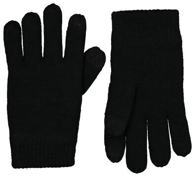 gants enfant polaire pour écran tactile en tricot noir 122/128 - 16720172 - HEMA