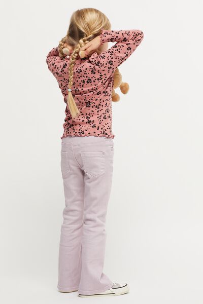 t-shirt enfant côtelé roze 134/140 - 30862444 - HEMA