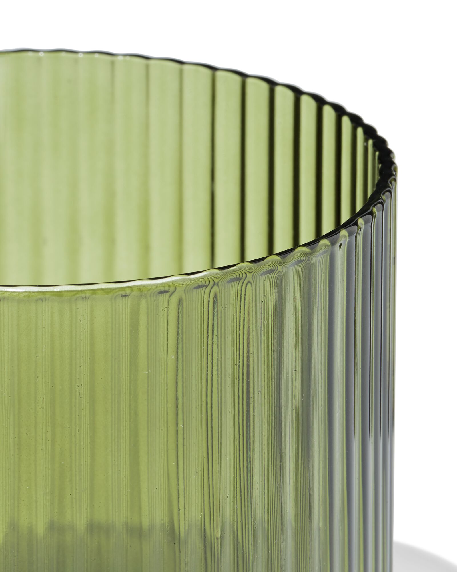 verre pour bougie parfum&eacute;e ⌀10x8,5cm nervur&eacute; vert fonc&eacute; - 13507547 - HEMA