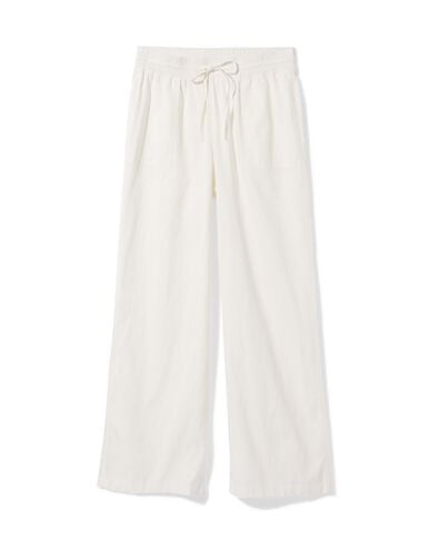 pantalon femme Lila coupe large blanc blanc - 36209160WHITE - HEMA
