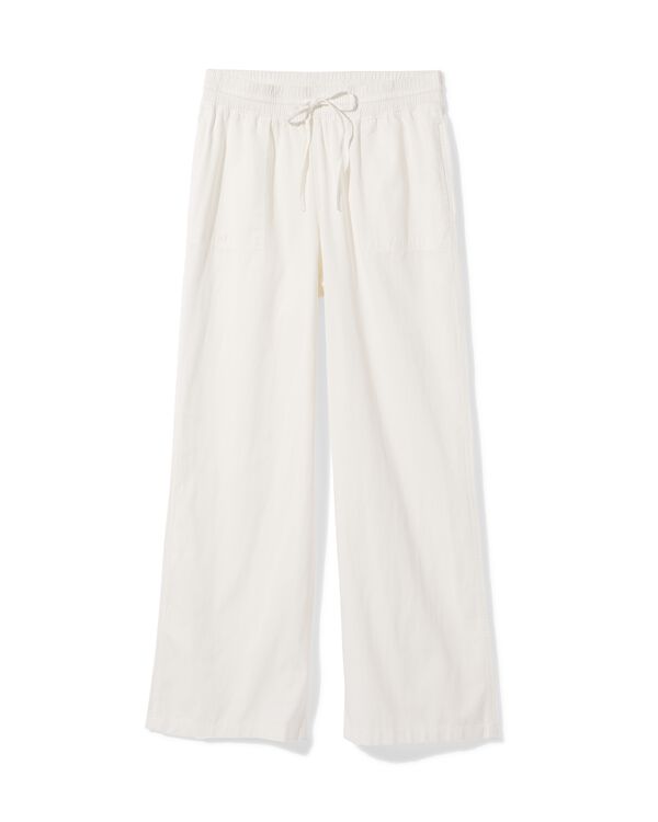 pantalon femme Lila coupe large blanc blanc - 36209160WHITE - HEMA