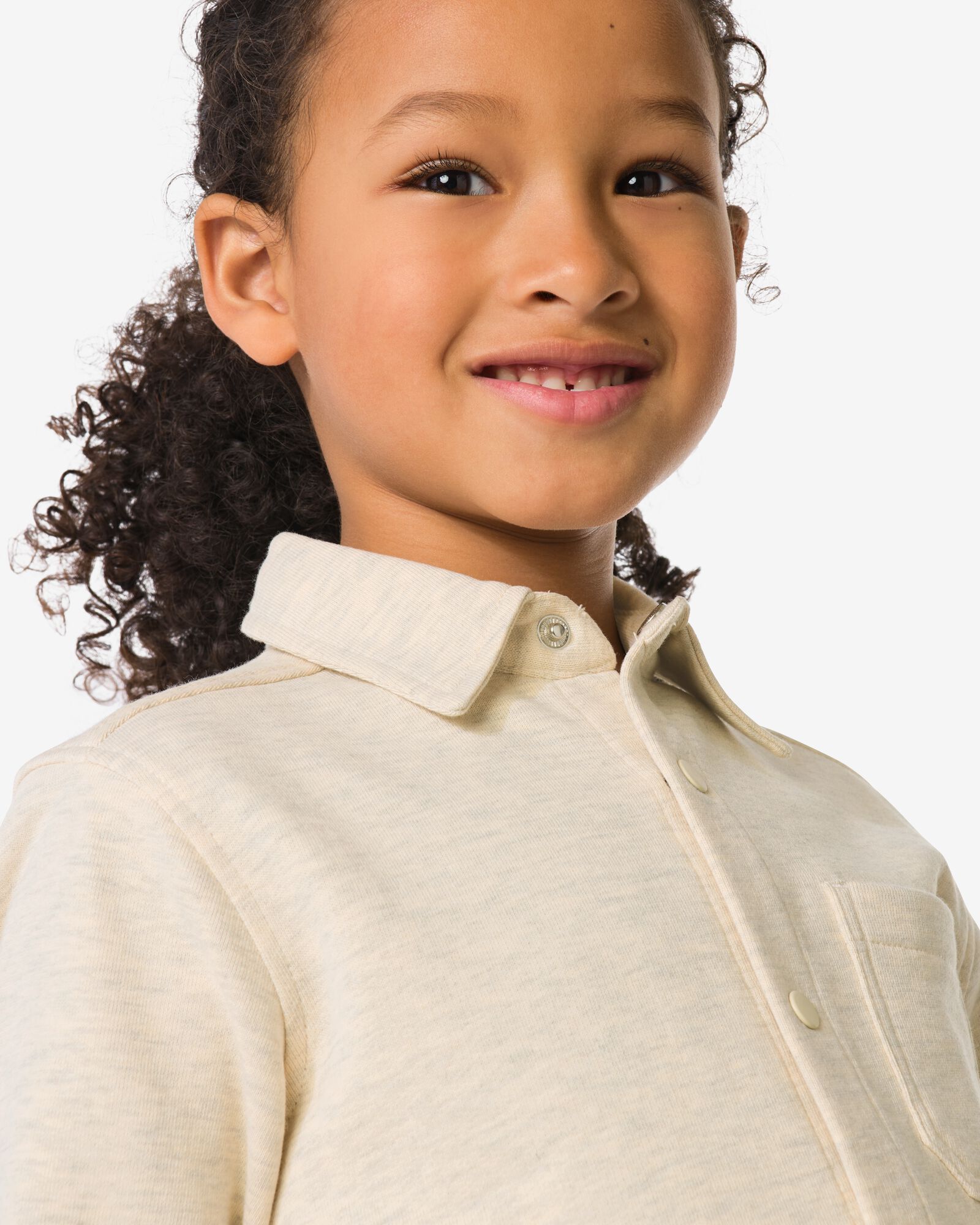 kinderoverhemd sweatstof grijsmelange grijsmelange - 30712048GREYMELANGE - HEMA