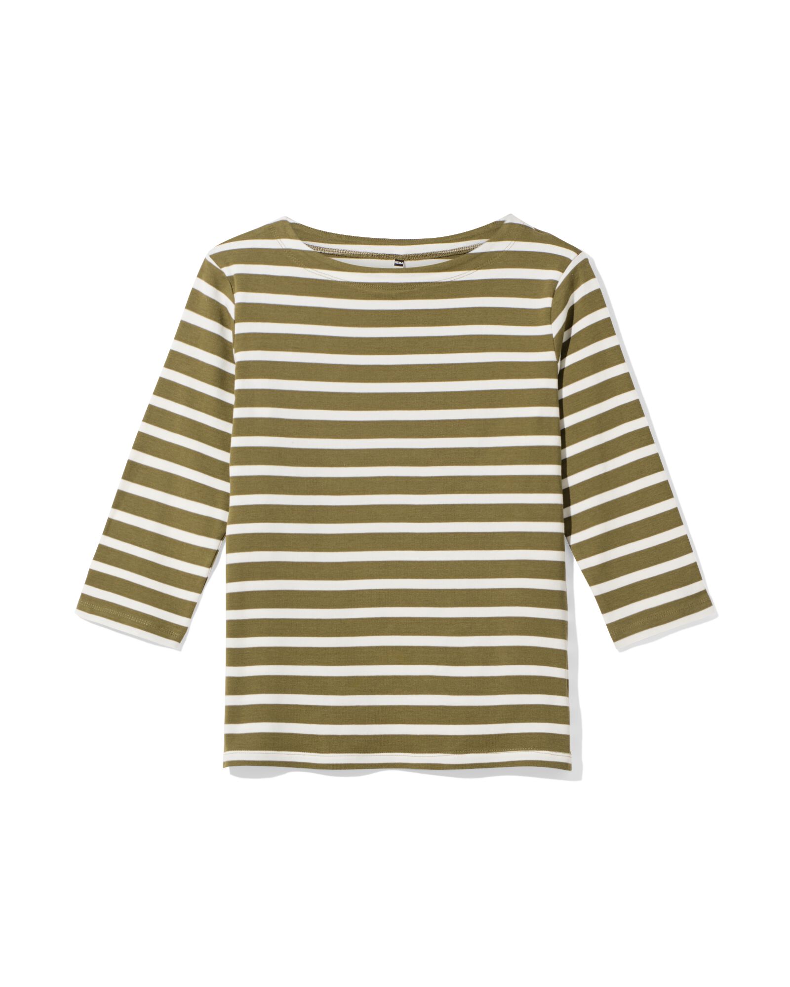 t-shirt femme Evie jersey ray&eacute; olive - 36302190OLIVE - HEMA