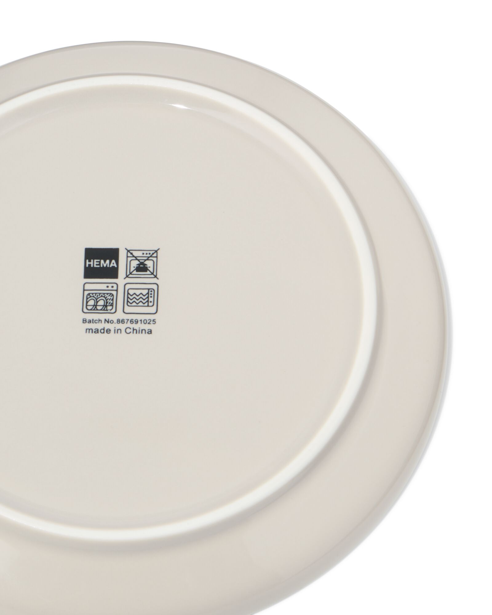 assiette &agrave; dessert ⌀16,5cm KNAP new bone grise - 9650311 - HEMA