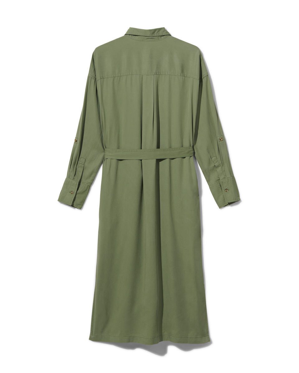 dames jurk Lacey lang groen groen - 1000029930 - HEMA