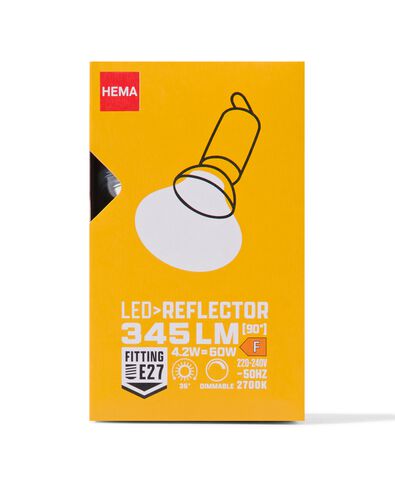LED-Lampe, klar, E27, 4.2 W, 345 lm, dimmbar, Reflektorlampe - 20070084 - HEMA