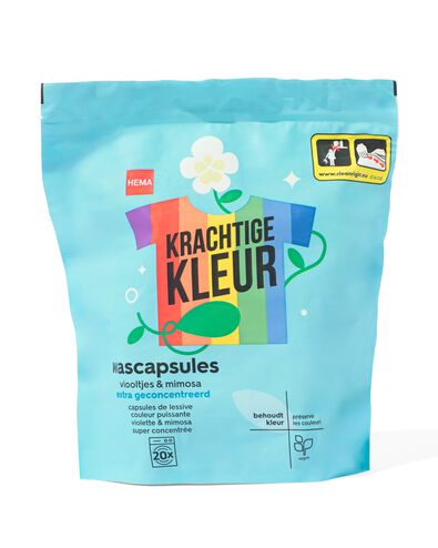 wascapsules kleur eco viooltjes en mimosa - 20 stuks - 20520071 - HEMA