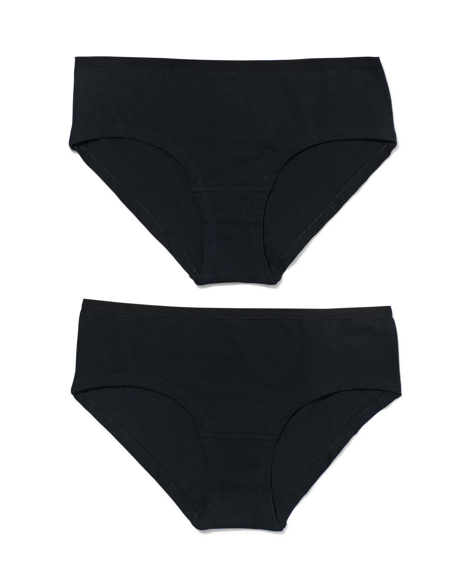2er-Pack Damen-Hipster, Baumwolle/Elasthan schwarz schwarz - 1000030308 - HEMA