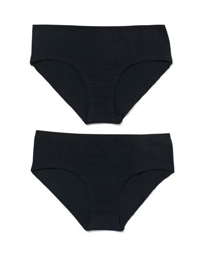 2er-Pack Damen-Hipster, Baumwolle/Elasthan schwarz schwarz - 1000030308 - HEMA