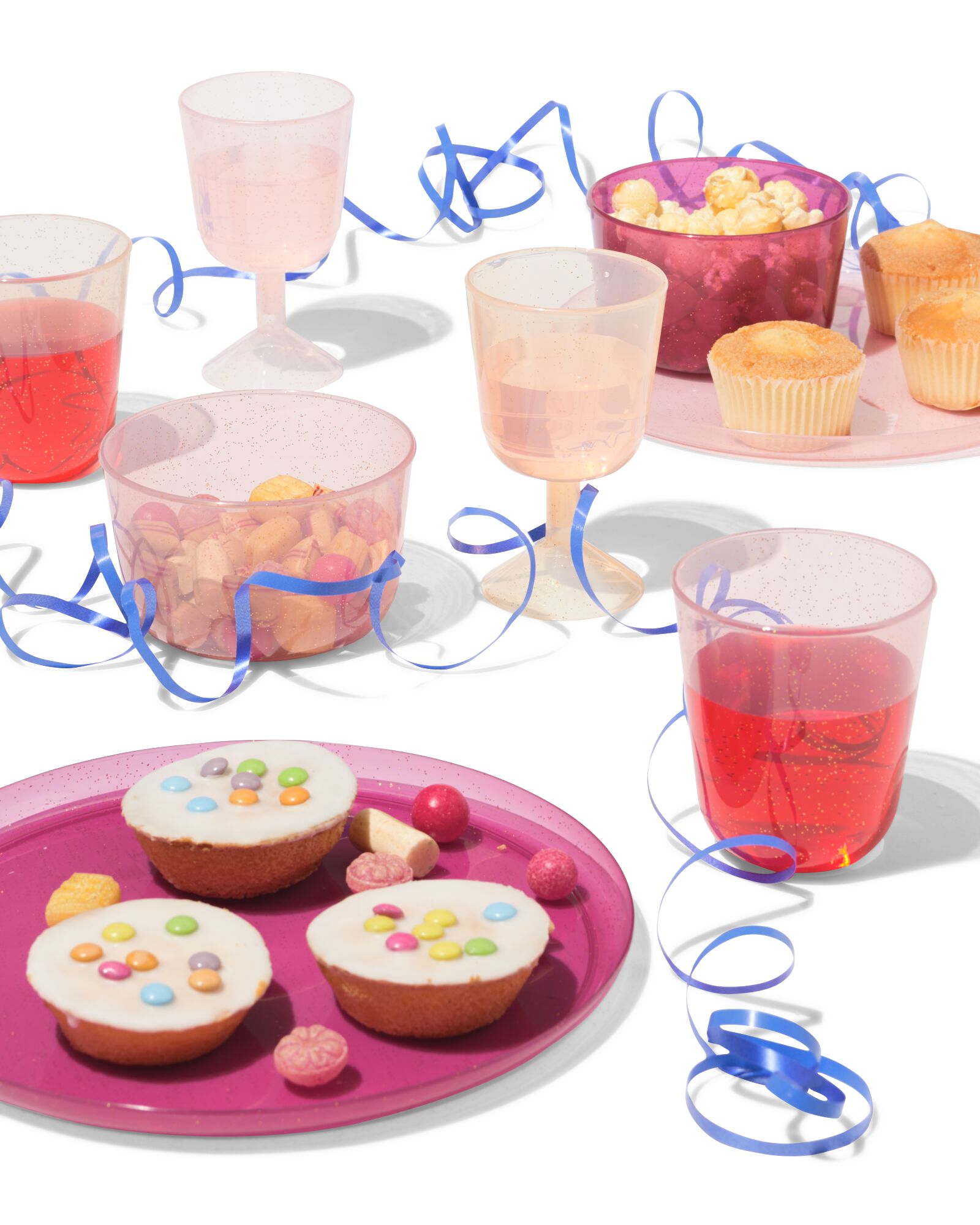 Wiederverwendbare Becher, 250 ml, Glitzer &ndash; 4 St&uuml;ck - 14250310 - HEMA