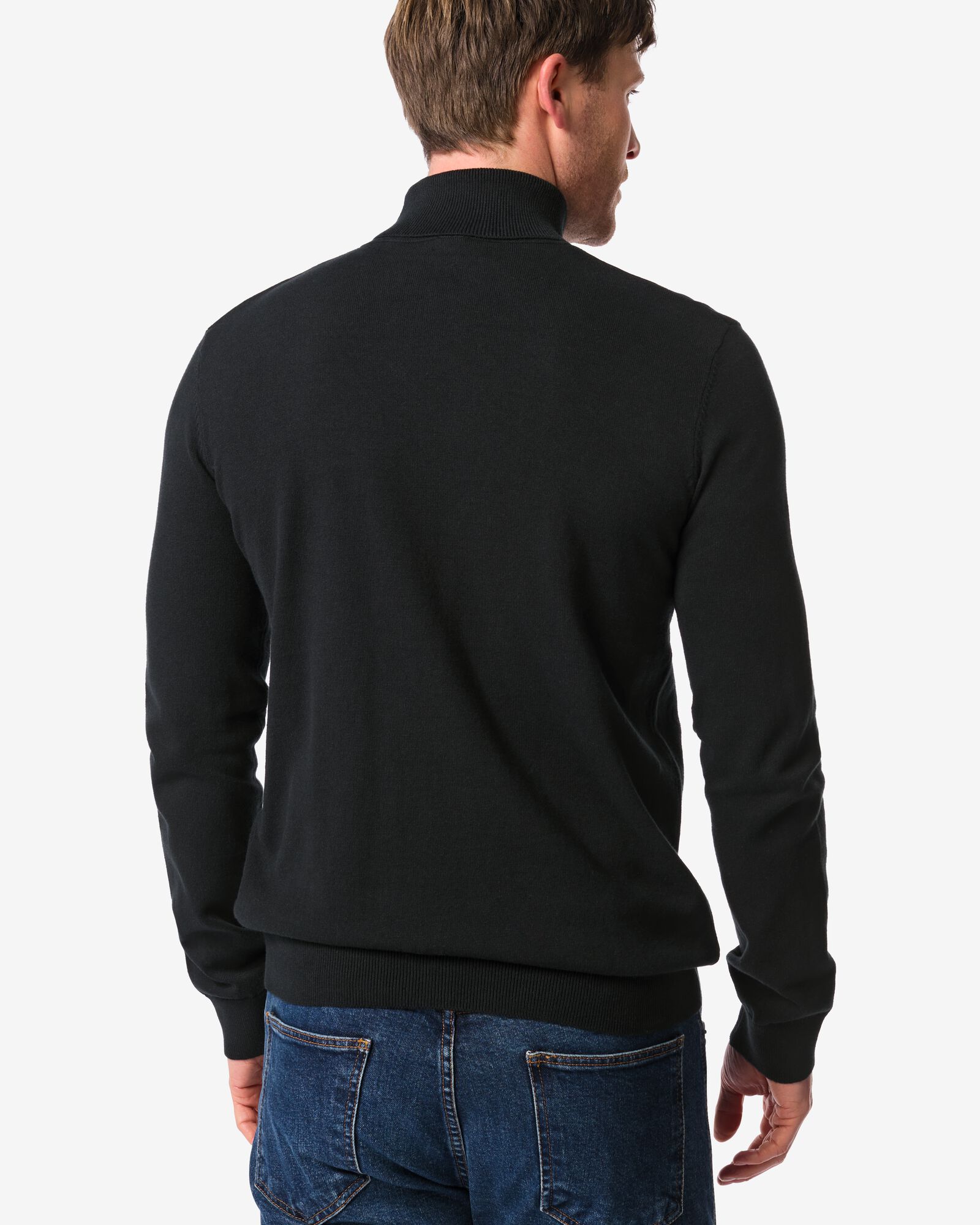 heren coltrui  zwart zwart - 2117002BLACK - HEMA